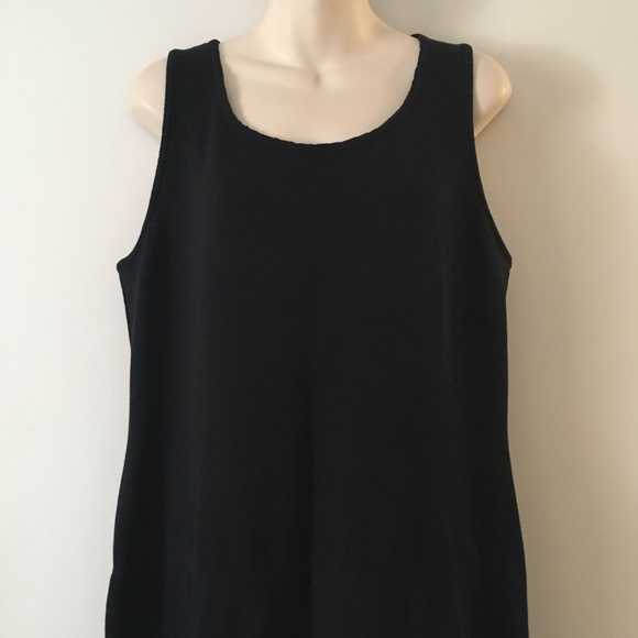 ST JOHN Black Wool Blend Ponte Sleeveless Midi Dresss 14 XL - Picture 2 of 5